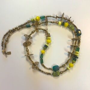 Almsord necklace 38” inches faux gold and stones